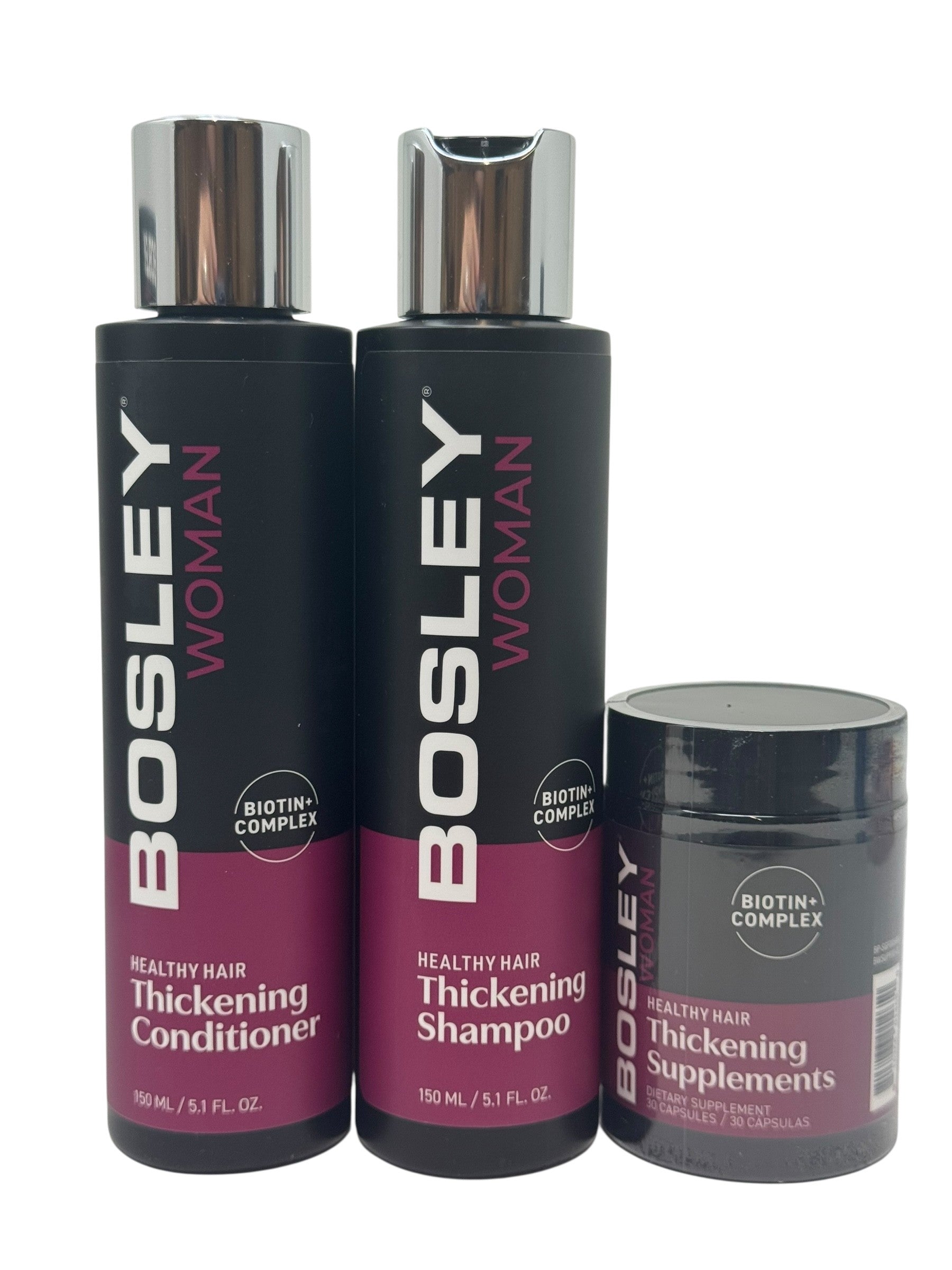 Bosley WOMAN Healthy Hair Thickening System 30 Day Kit With Biotin+ Complex