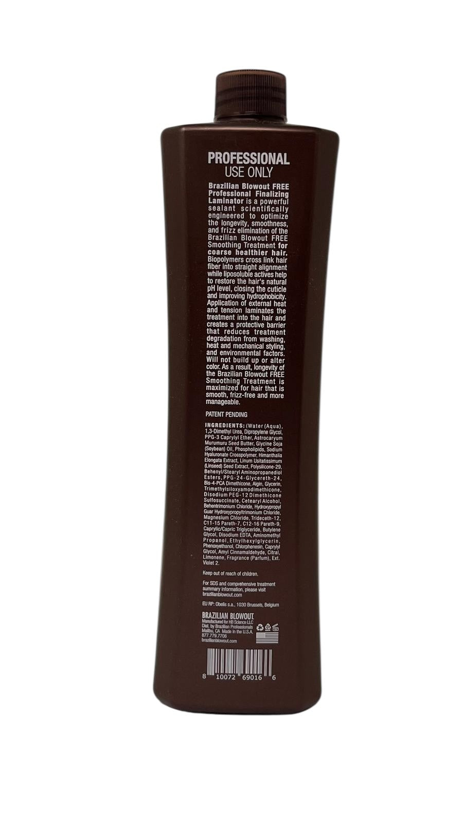 Brazilian Blowout FREE Finalizing Laminator For Coarse Healthier Hair 24 Oz