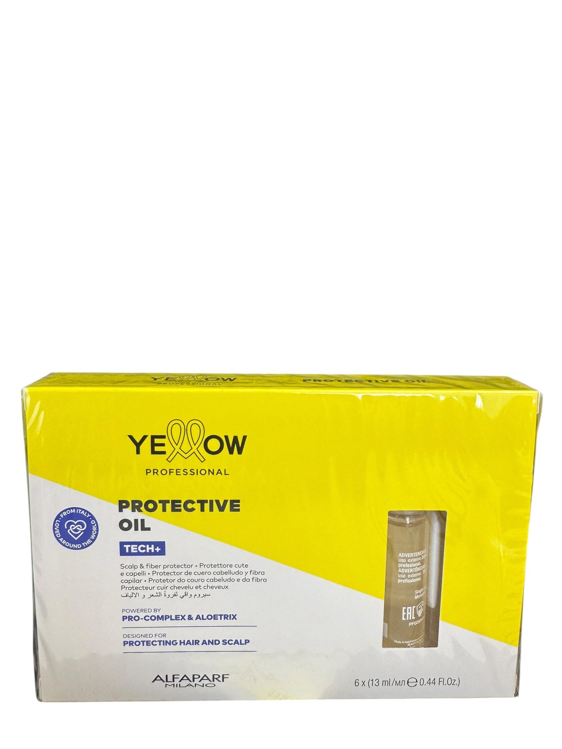 AlfaParf Yellow Protective Oil - 6 Vials x 13 ml. - Scalp and Fiber Protector