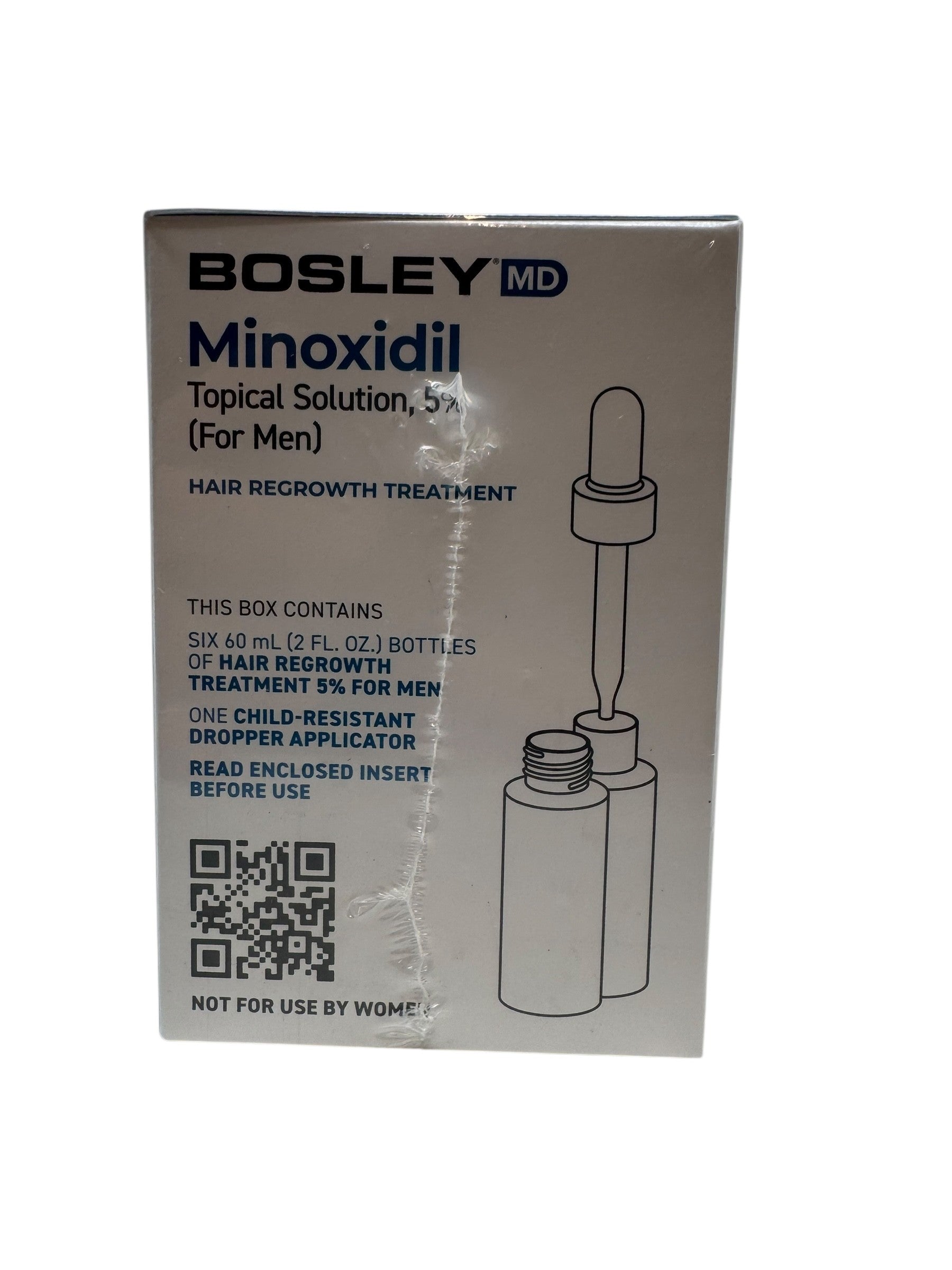 Bosley MD Hair Regrowth Treatment Minoxidil Solution 5% for Men - SIX Months Supply DROPPER