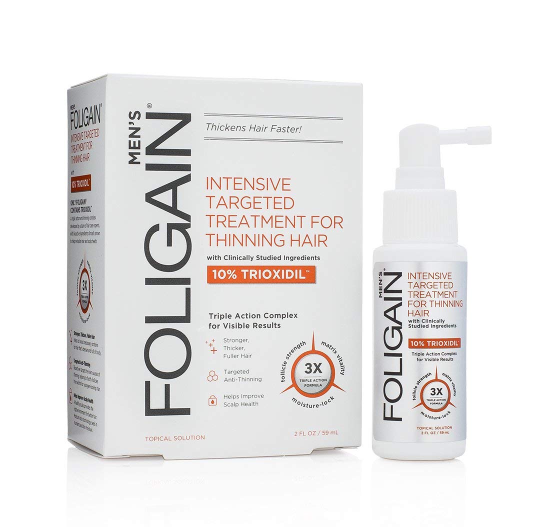 FOLIGAIN Intensive Targeted Treatment For Thinning Hair For Men with 10% Trioxidil 2 oz